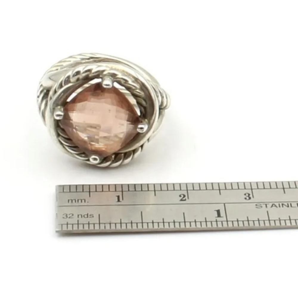 - David Yurman morganite sterling silver infinity ring